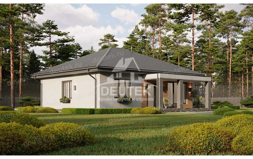 Проект жилого одноэтажного дома с тремя спальнями - LK-216