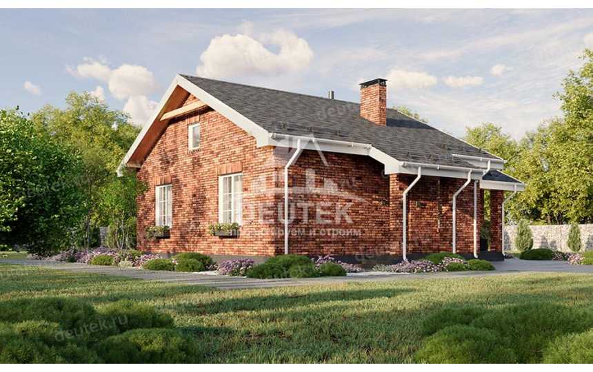 Проект жилого одноэтажного дома из газобетонных блоков с верандой - LK-218