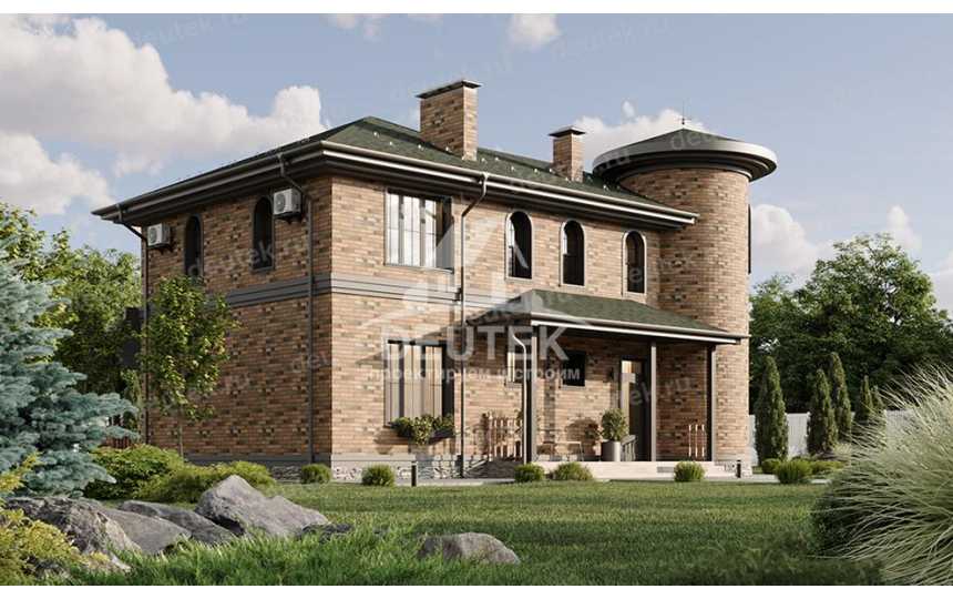 Проект квадратного двухэтажного дома из газобетона с подвалом - LK-220