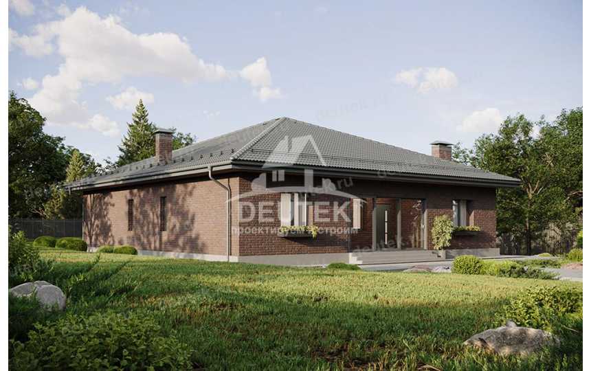 Проект жилого одноэтажного дома с тремя спальнями - LK-225