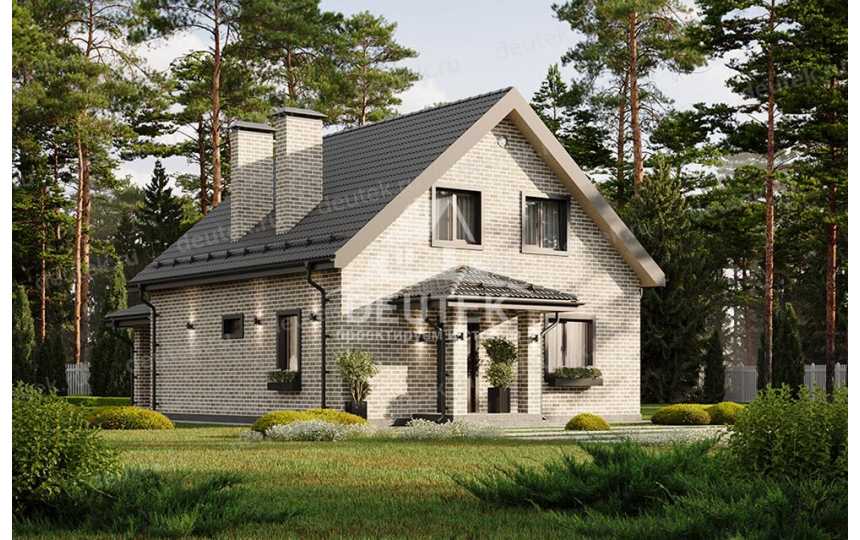 Проект узкого двухэтажного дома с мансардным этажом - LK-228