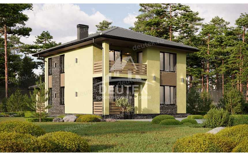 Проект узкого двухэтажного дома из газобетонных блоков - LK-229