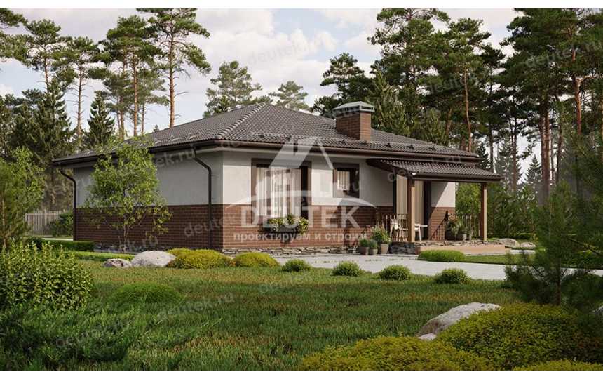 Проект узкого одноэтажного дома из керамических блоков - LK-236