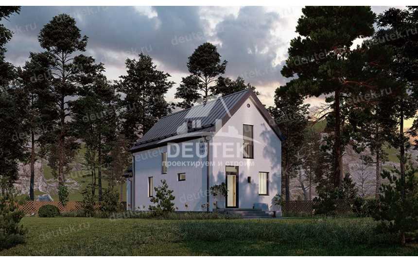 Проект узкого двухэтажного дома из газобетонных блоков - LK-240