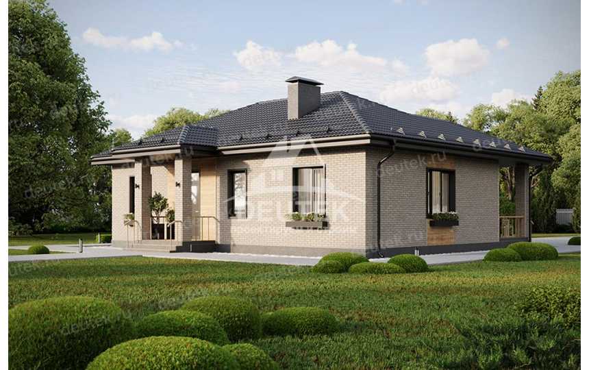 Проект одноэтажного дома с двумя спальнями - LK-242