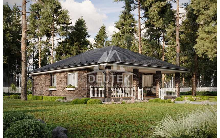 Проект узкого одноэтажного дома с размерами 11 м на 18 м - LK-245