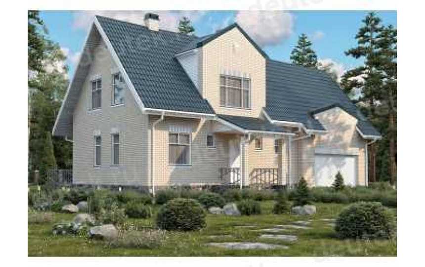 Проект трехэтажного дома из газобетона в европейском стиле с цоколем и мансардой KVR-9