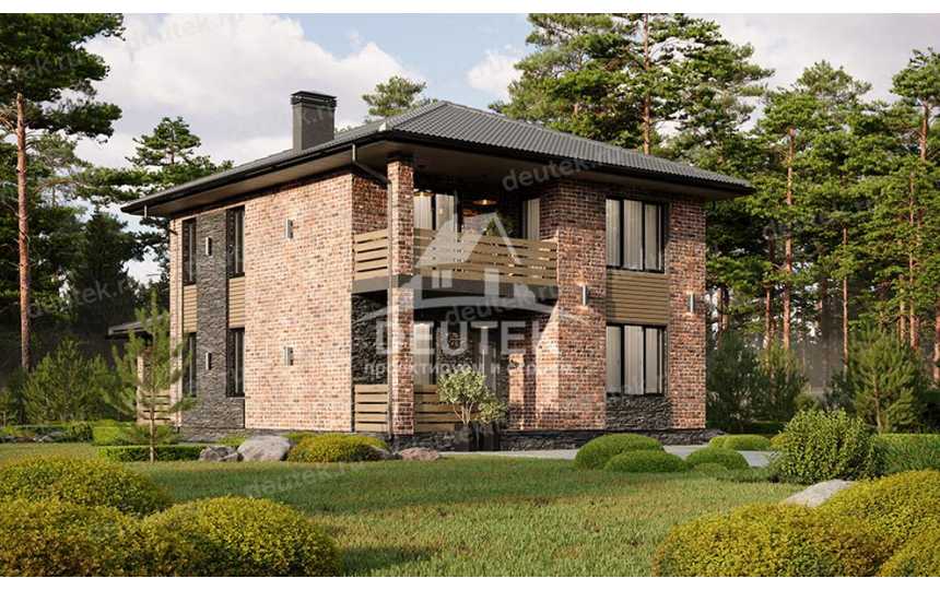 Проект узкого двухэтажного дома с тремя спальнями - LK-253