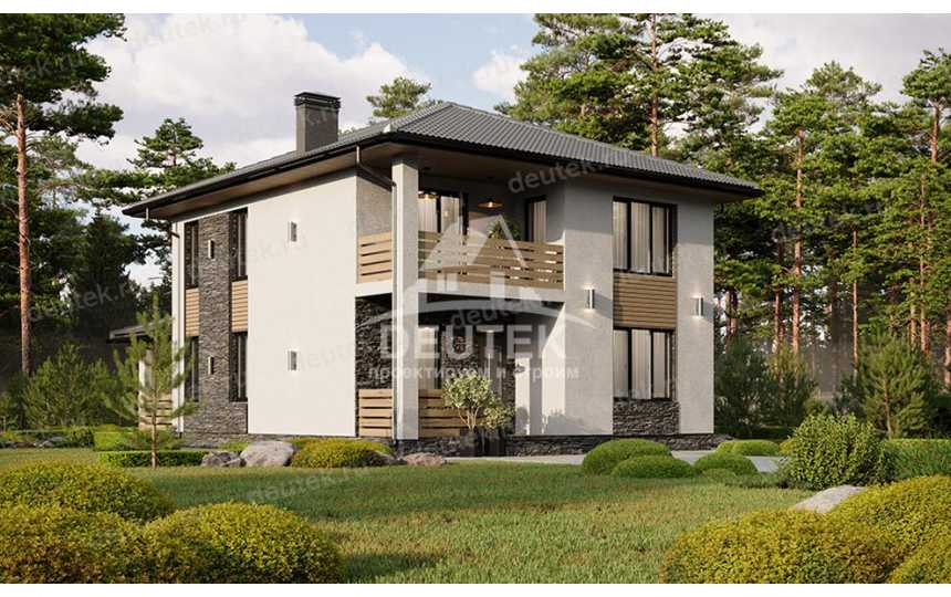 Проект жилого двухэтажного дома с размерами 9 м на 13 м - LK-256