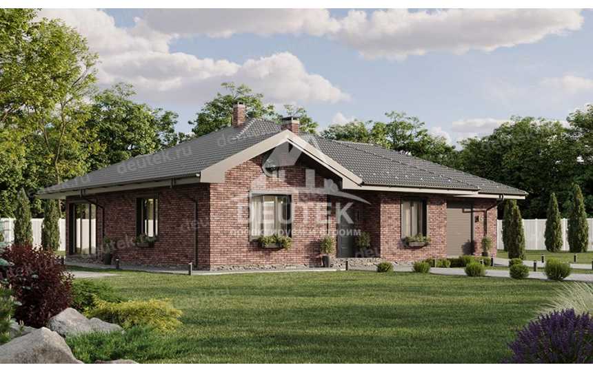 Проект жилого одноэтажного дома с одноместным гаражом - LK-257