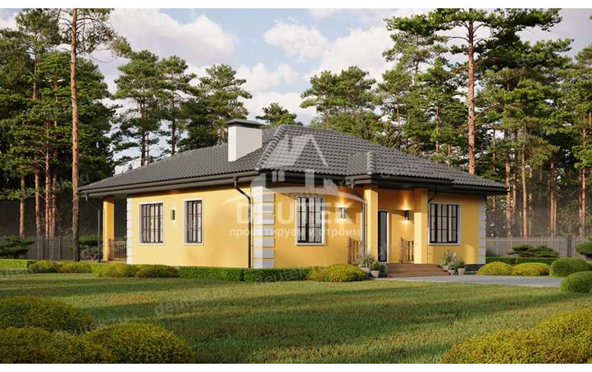 Проект одноэтажного дома с кабинетом - LK-262