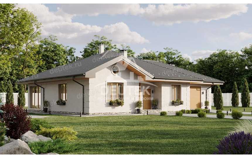 Проект жилого одноэтажного дома с одноместным гаражом - LK-264