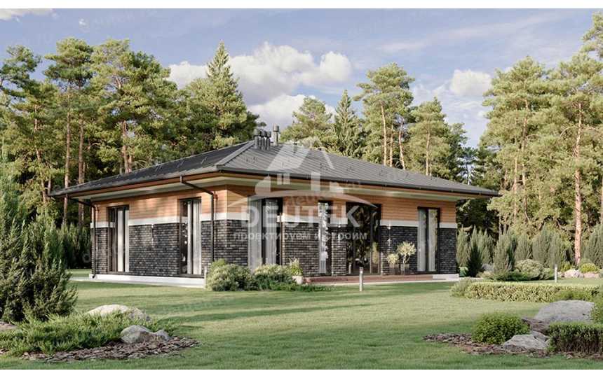 Проект квадратного одноэтажного дома с площадью до 150 кв м - LK-267