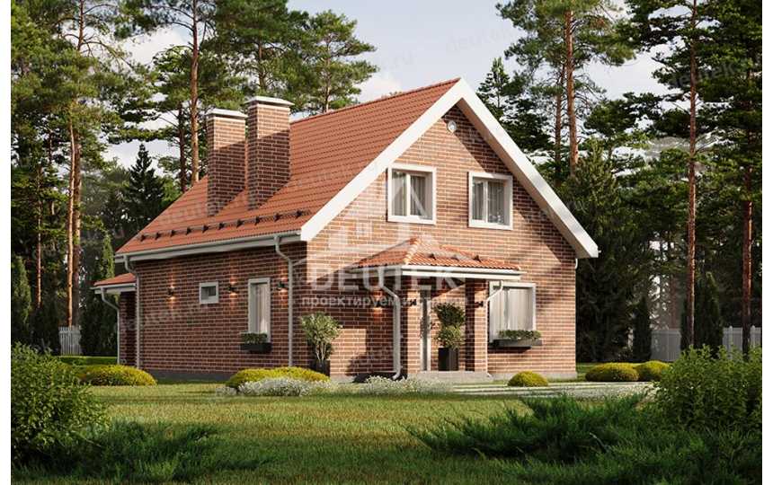 Проект узкого двухэтажного дома с мансардой - LK-268