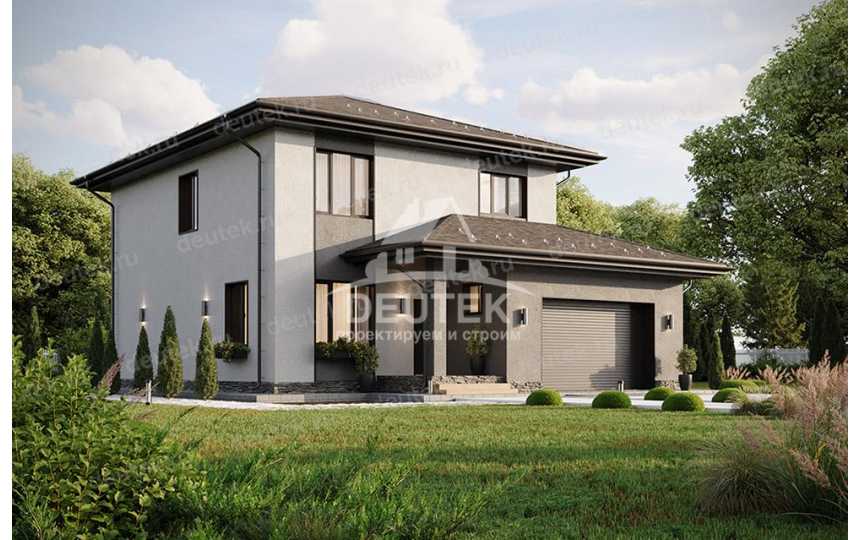 Проект жилого двухэтажного дома с одноместным гаражом - LK-271