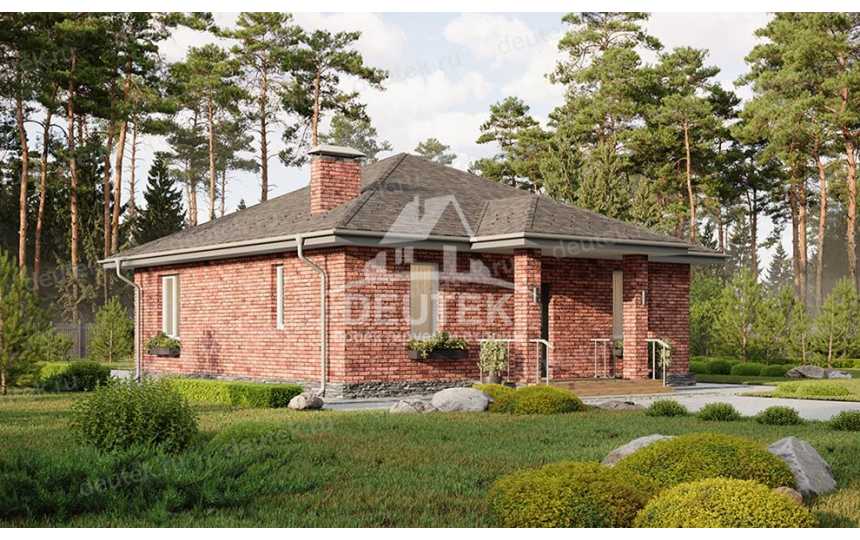 Проект жилого одноэтажного дома с двумя спальнями - LK-274