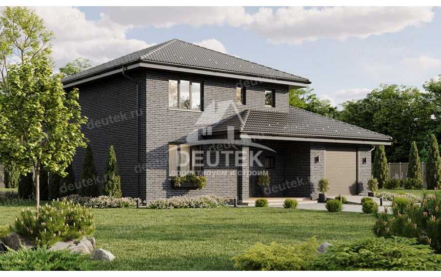 Проект двухэтажного дома с одноместным гаражом - LK-276