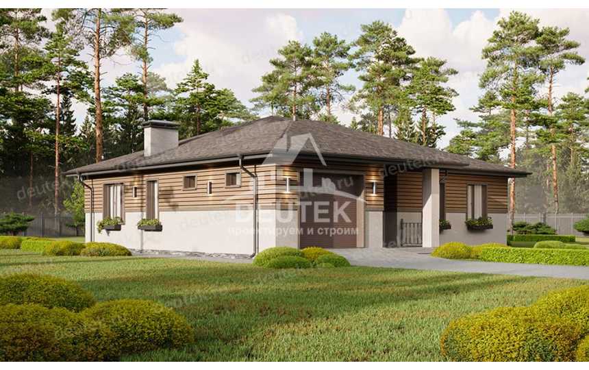 Проект одноэтажного дома с одноместным гаражом - LK-277