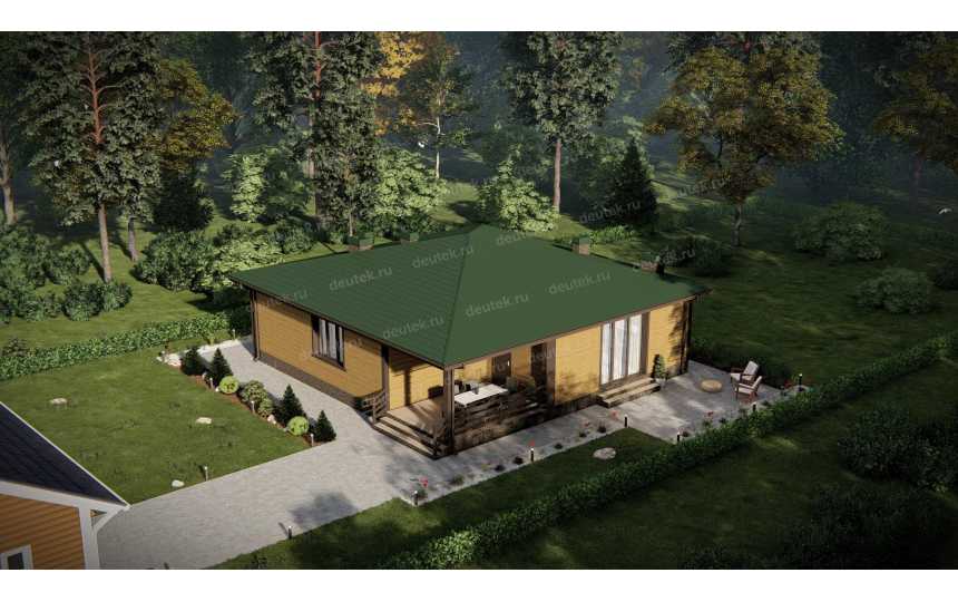 Проект бани с бассейном, бильярдной, веррандой и террасой - P258