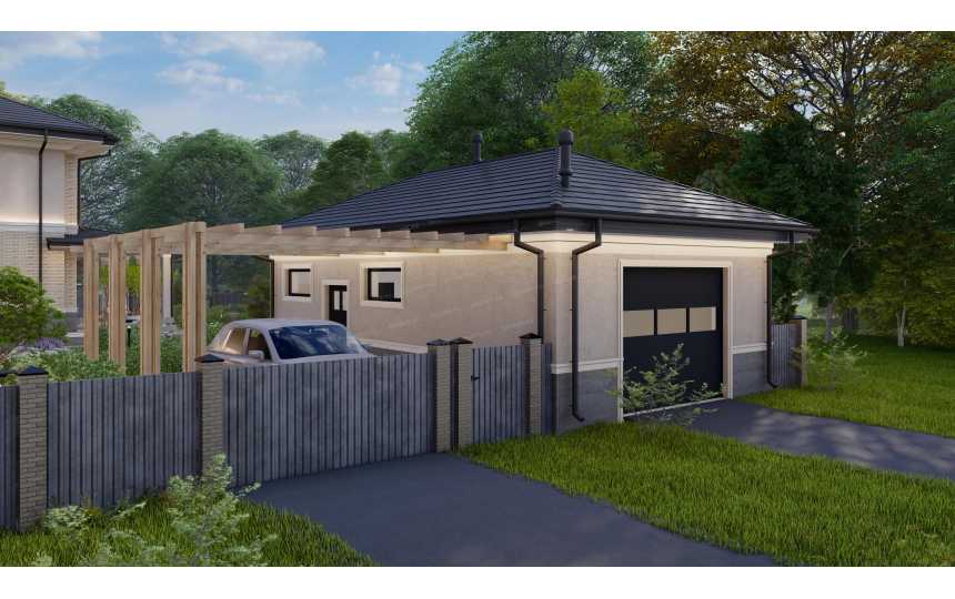Проект одноместного гаража с подвалом - P291-2