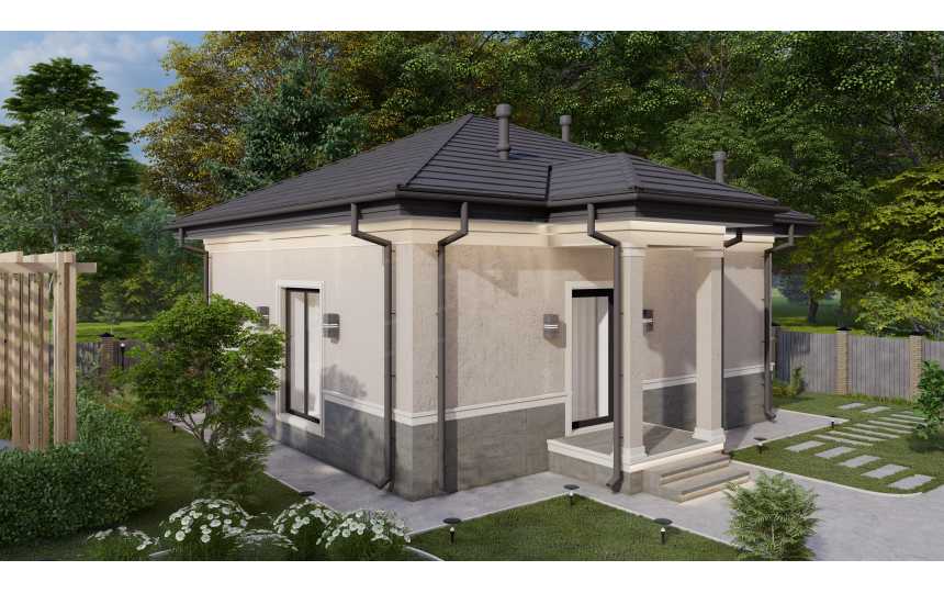 Проект бани с цоколем площадью до 100 кв м - P291-3