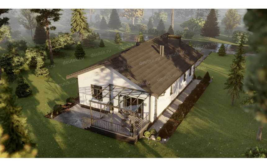 Проект узкого одноэтажного дома с площадью до 150 кв м - P301