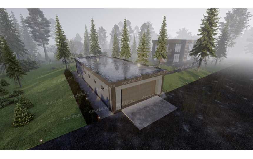 Проект узкого четырехместного гаража - P305