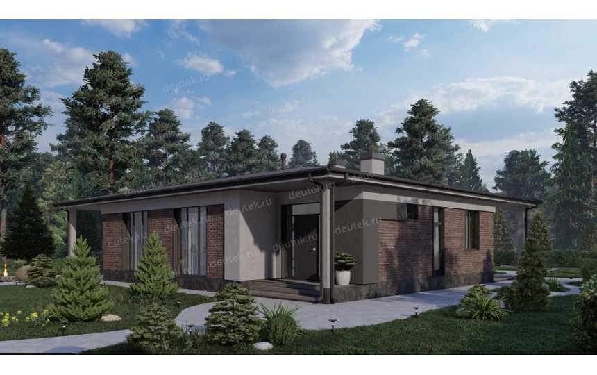 Проект жилого одноэтажного дома с тремя террасами - P273