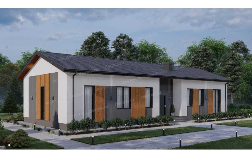 Проект узкого одноэтажного дома с кабинетом - P274-2