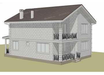 Проект двухэтажного жилого дома  DTE-63