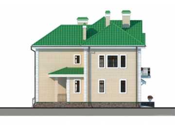 Проект двухэтажного жилого дома в европейском стиле с одноместным гаражом KVR-13