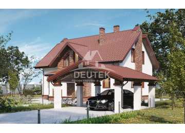 Проект двухэтажного жилого дома в европейском стиле с террасой KVR-52