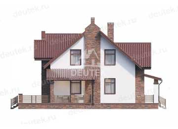 Проект двухэтажного жилого дома в европейском стиле с террасой KVR-52