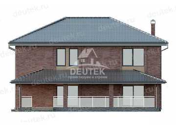 Проект двухэтажного дома из газобетона в европейском стиле с террасой KVR-115