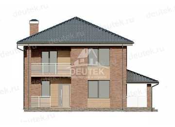 Проект двухэтажного дома из газобетона в европейском стиле с террасой KVR-115