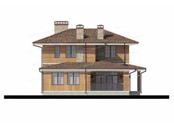 Проект двухэтажного жилого дома в европейском стиле с террасой KVR-66