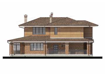 Проект двухэтажного жилого дома в европейском стиле с террасой KVR-66