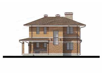 Проект двухэтажного жилого дома в европейском стиле с террасой KVR-66