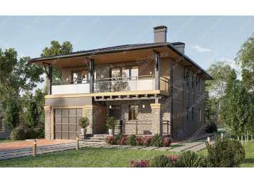 Проект узкого двухэтажного дома с одноместным гаражом LK-30