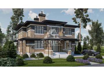 Проект узкого двухэтажного дома из газобетона с подвалом - LK-200