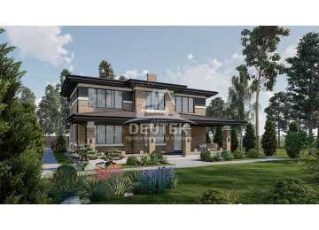 Проект узкого двухэтажного дома из газобетона с подвалом - LK-200