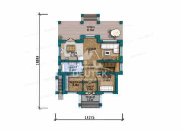 Проект узкого двухэтажного дома из газобетона с подвалом - LK-200