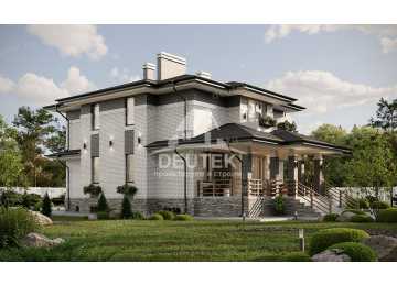 Проект узкого одноэтажного дома с подвалом  - LK-215