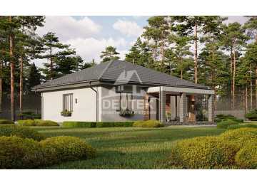 Проект жилого одноэтажного дома с тремя спальнями - LK-216