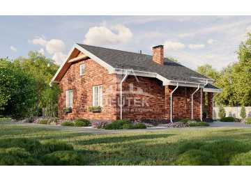 Проект жилого одноэтажного дома из газобетонных блоков с верандой - LK-218