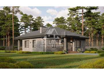 Проект одноэтажного дома в европейском стиле с площадью до 150 кв м - LK-219