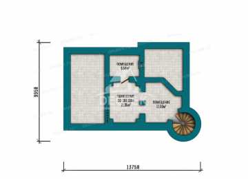 Проект квадратного двухэтажного дома из газобетона с подвалом - LK-220