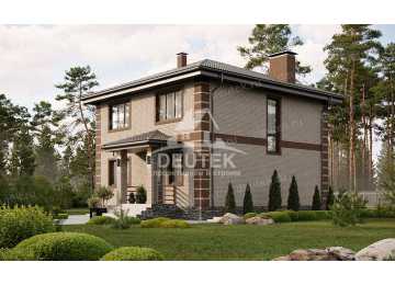 Проект узкого двухэтажного дома площадью до 200 кв м - LK-221