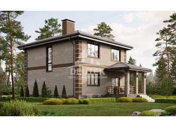 Проект узкого двухэтажного дома площадью до 200 кв м - LK-221