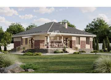 Проект квадратного одноэтажного дома с размерами 16 м на 16 м - LK-222